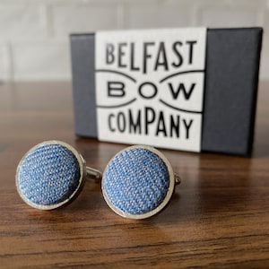 Islay Tweed Cufflinks in Blue
