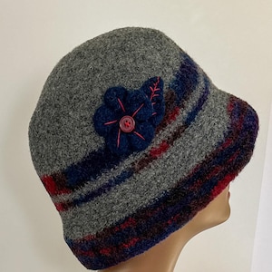 Wool Felted Hat Gifts Handmade Winter Hat Gifts for Her Gifts for Mom Wool Hat Cap Stylish Winter Hat Unique Winter Hat Cloche Gray Hat