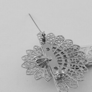 Jewelry Spoon Angel Pins Silver Filigree Cabochons Pendant Bridesmaids Gifts Antique Vintage Repurposed Upscaled image 5