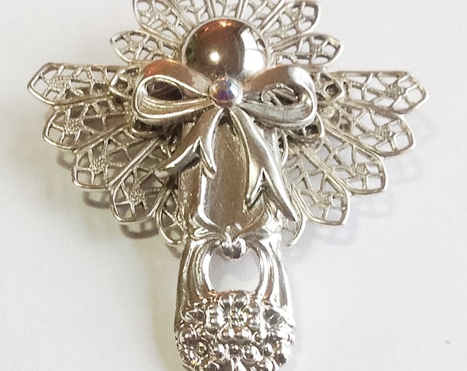 Jewelry Spoon Angel Pins Silver Filigree Cabochons Pendant - Etsy