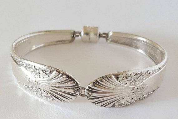 Spoon Bracelet, Radiance 1939, Antique Silver Plate Vintage Spoon, Bridesmaid Wedding Gifts Mothers Day Gifts for Her