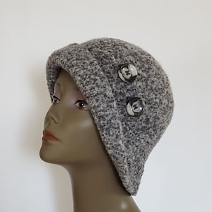 Wool Felted Hat Womens Winter Cloche Wool Hat Womens Cap Gifts for Her Gifts for Mom Gray Hat Stylish Unique Accessories