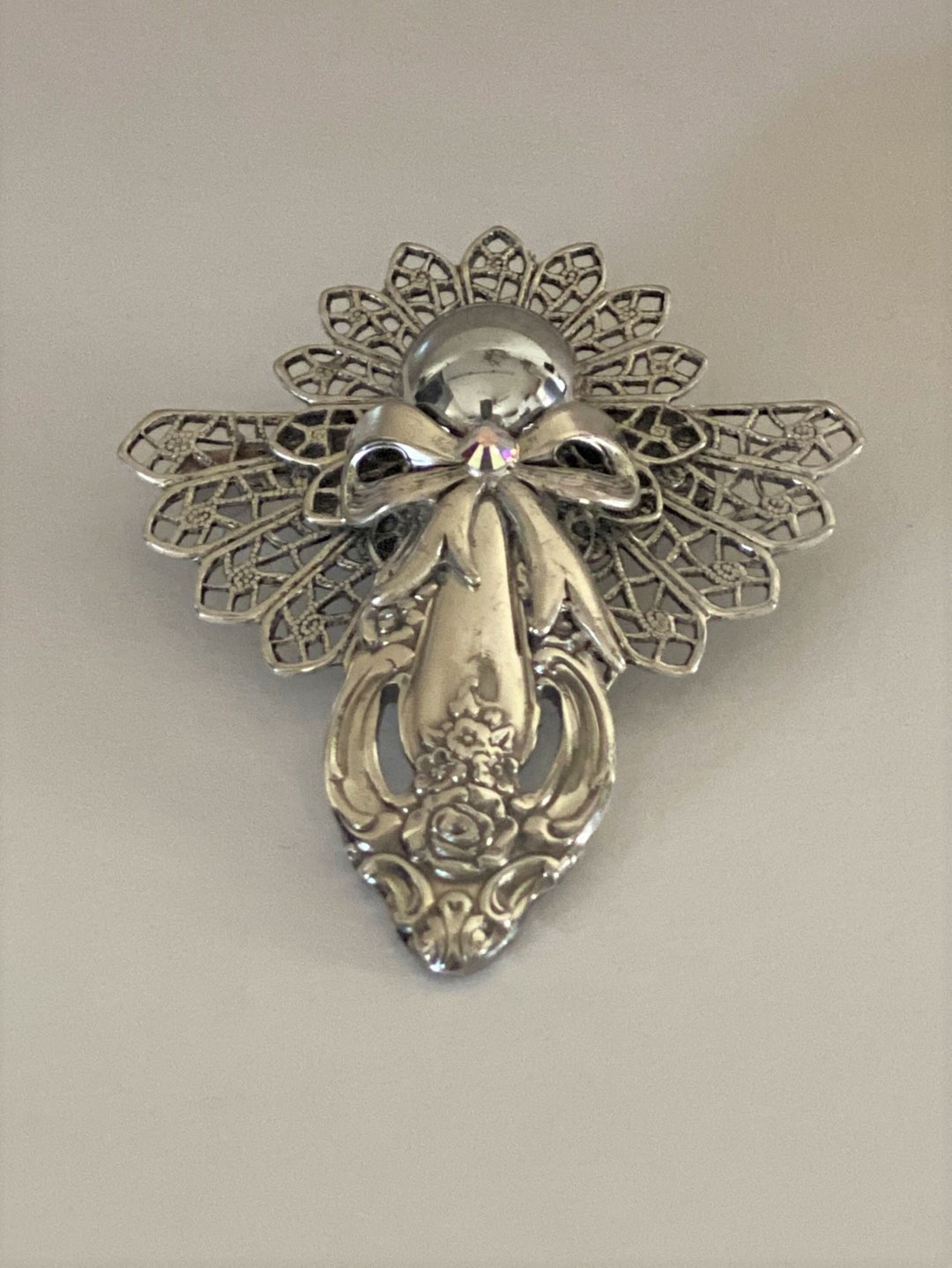 Spoon Angel Handmade Jewelry Spoon Angel Pins Bereavement Guardian Angel Pendant ...