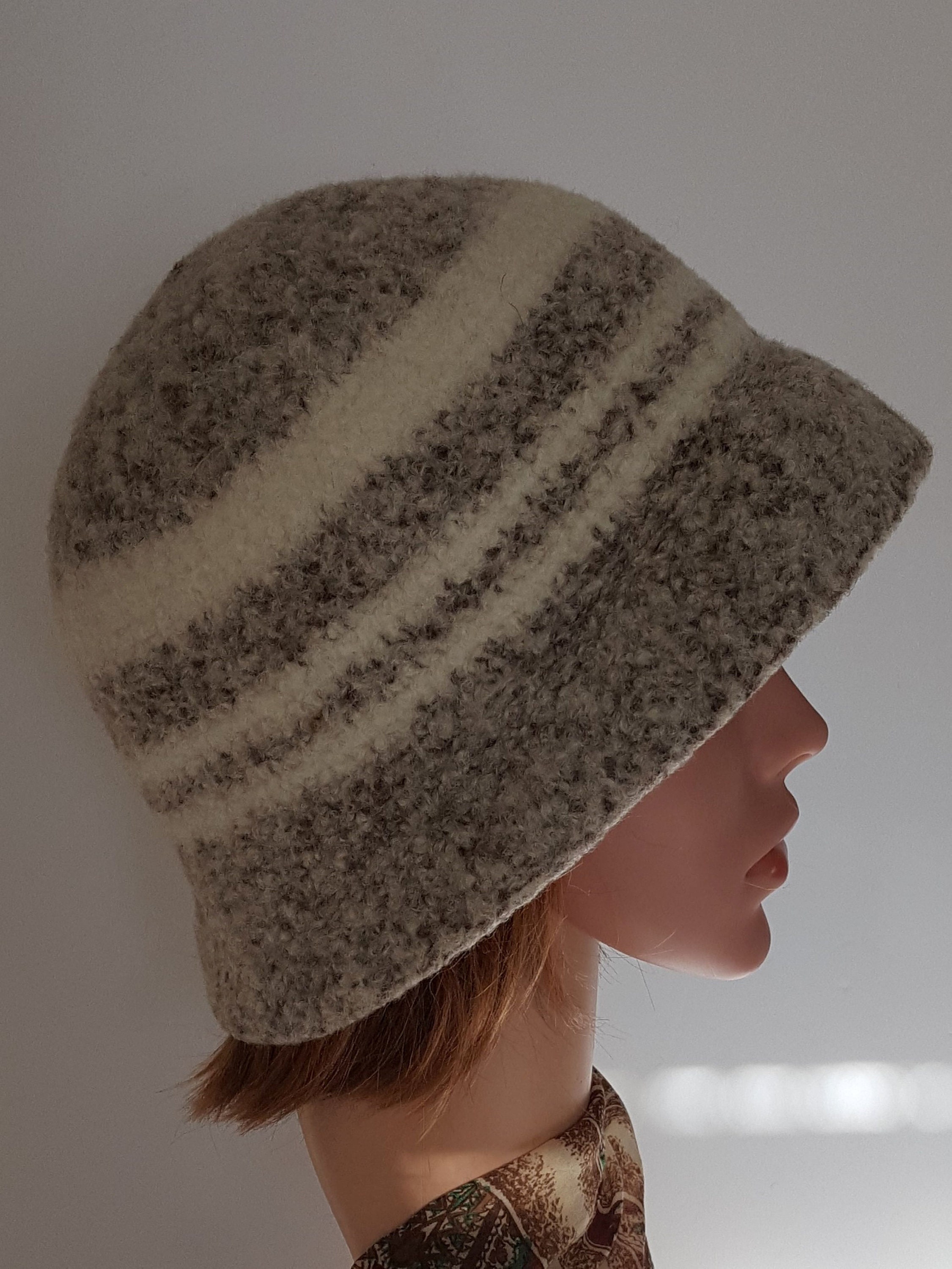 Wool Felted Hat Womens Winter Cloche Handmade Wool Cap Gifts - Etsy
