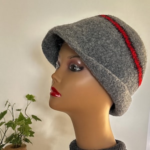 Wool Felted Hat Women&#39;s Gifts Handmade Winter Hat Cloche Gifts for Her Gifts for Mom Women&#39;s Accessories Wool Hat Winter Cap Gray Hat