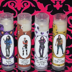 Lip Balm, Disney Descendants Birthday Party Favors, Carlos, Evie, Mal, Jay,  Descendants Party Favors, Descendants  Party Supplies, Favors