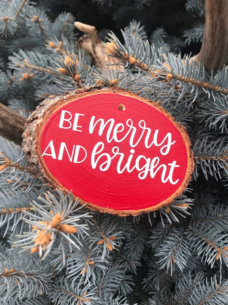 Wood Slice Christmas Ornament Hand Crafted Wooden Slice | Etsy