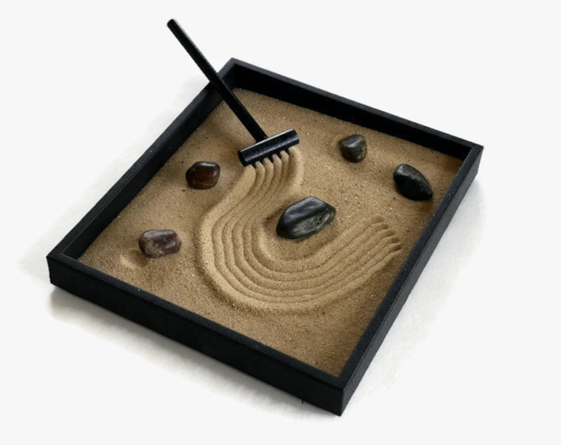 Office Decor Desk Decor Unique Gift for Teacher Mini Zen Garden Mindfulness Meditation Desktop Accessories Stress Relief Tranquility image 1