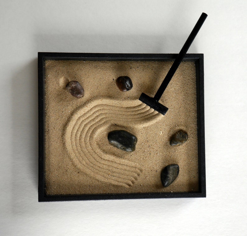 Office Decor Desk Decor Unique Gift for Teacher Mini Zen Garden Mindfulness Meditation Desktop Accessories Stress Relief Tranquility image 3