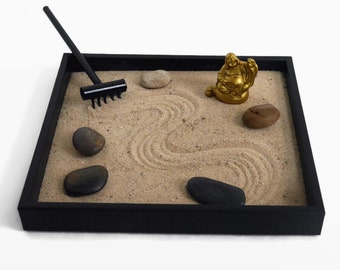 Gold Buddha Zen Garden Buddha Statue Desk Accessories Work Gifts - Anxiety Aids Stress Relief Meditation Alter Buddhist Decor New Age