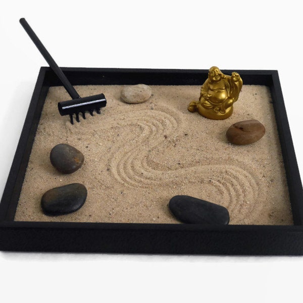 Gold Buddha Zen Garden Buddha Statue Desk Accessories Work Gifts - Anxiety Aids Stress Relief Meditation Alter Buddhist Decor New Age