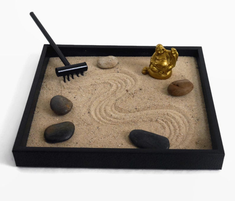 Gold Buddha Zen Garden Buddha Statue Desk Accessories Work Etsy