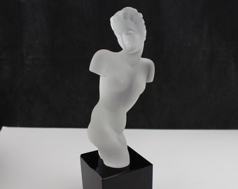 Arts Deco Glass Nude Sculpture By Curt Schlevogt 1935