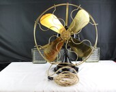 Antique 16 quot 4 Brass Blades GE Industrial Tilt Swivel Desk Fan Working-Collectible Home Decor