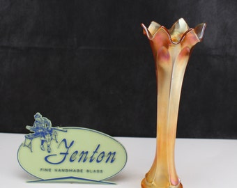 Vintage Fenton Marigold Carnival Swung Vase-Collectible Interior Home Decor
