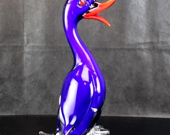 Large 12" Murano Art Glass Duck Figurine