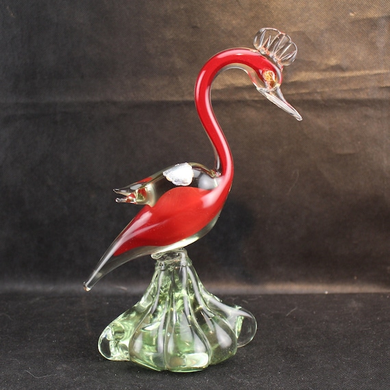 Zanetti Murano ガラス製鳥の置物 Murano Glass 鳥のオブジェ ヴェネチアンガラス ムラーノガラス