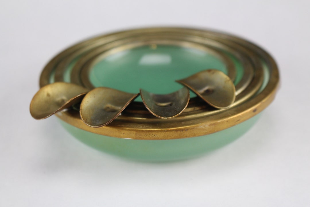 Nesting Ashtrays Four French Jade Opaline Glass and Etsy