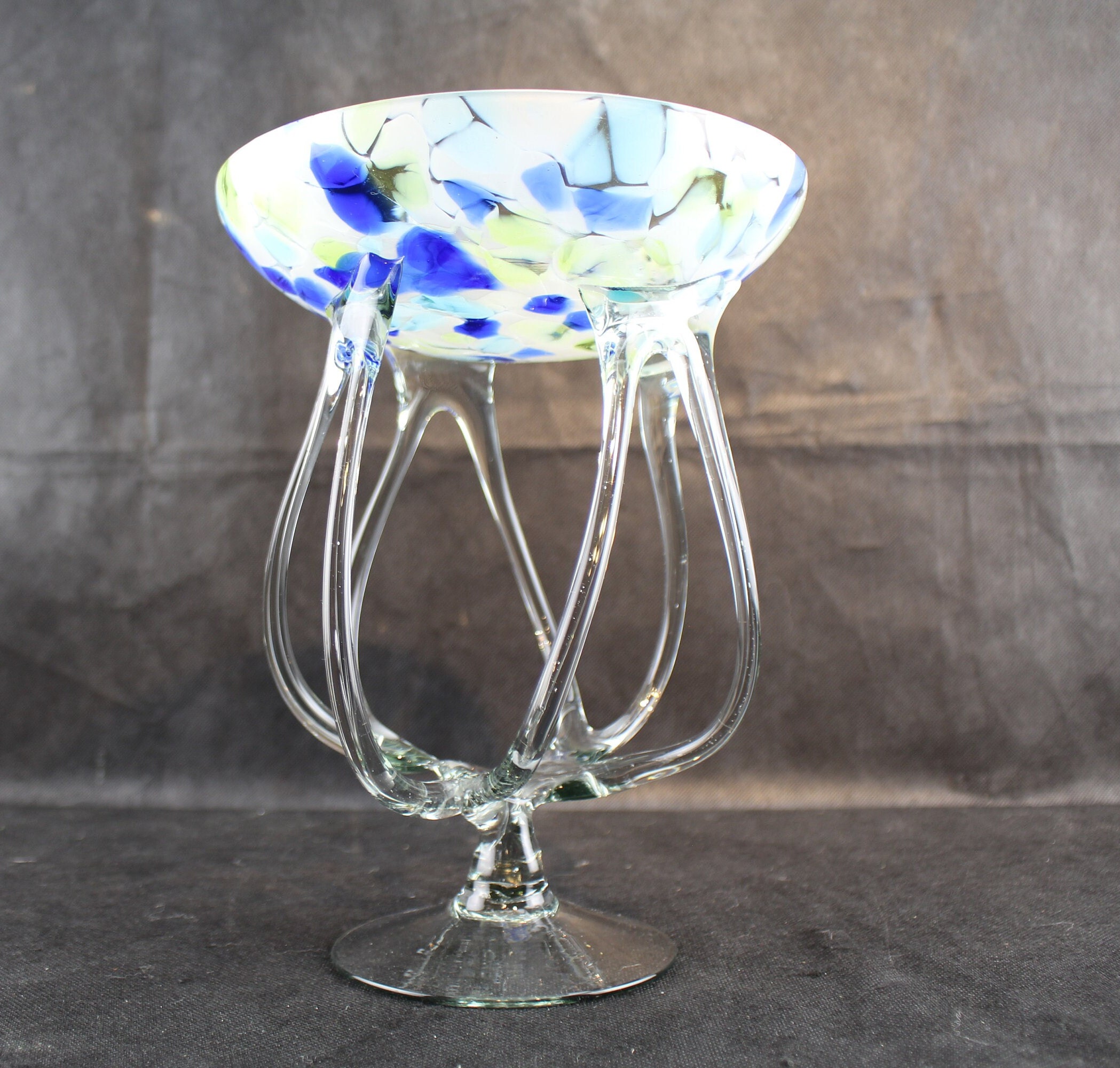 Makora Krosno Hand Blown Jellyfish/octopus Candy Dish Polish Glass