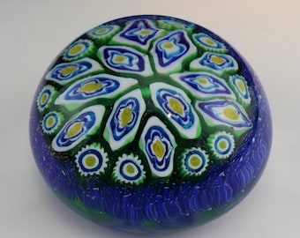 MILLEFIORI Paperweight Vetreria 3 Fiori in Murano-Interior home decor collectible Gift