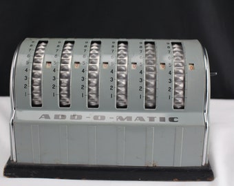 Vintage 40's Mechanical Adding Machine-Add-O-Matic-Collectible Memorabilia Home Decor