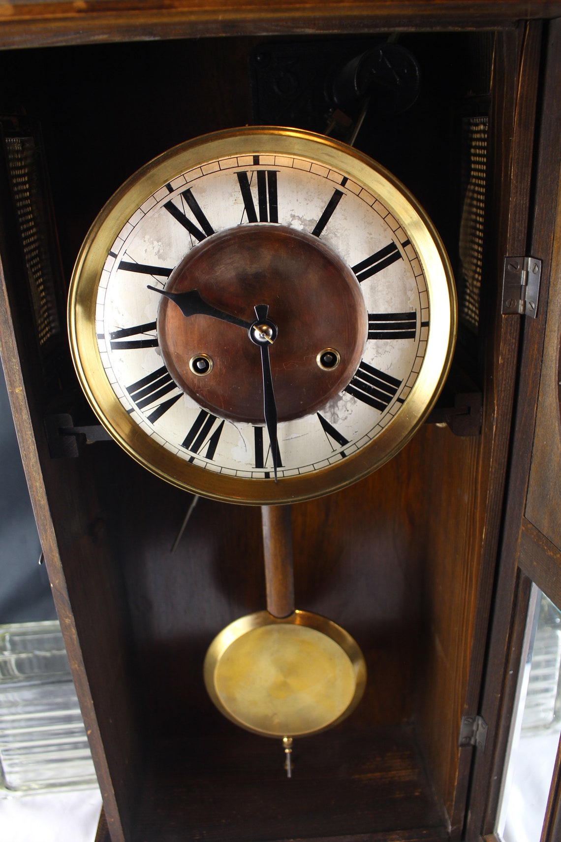 Antique Hamburg American Clock Company Wall Clock Not Working Etsy