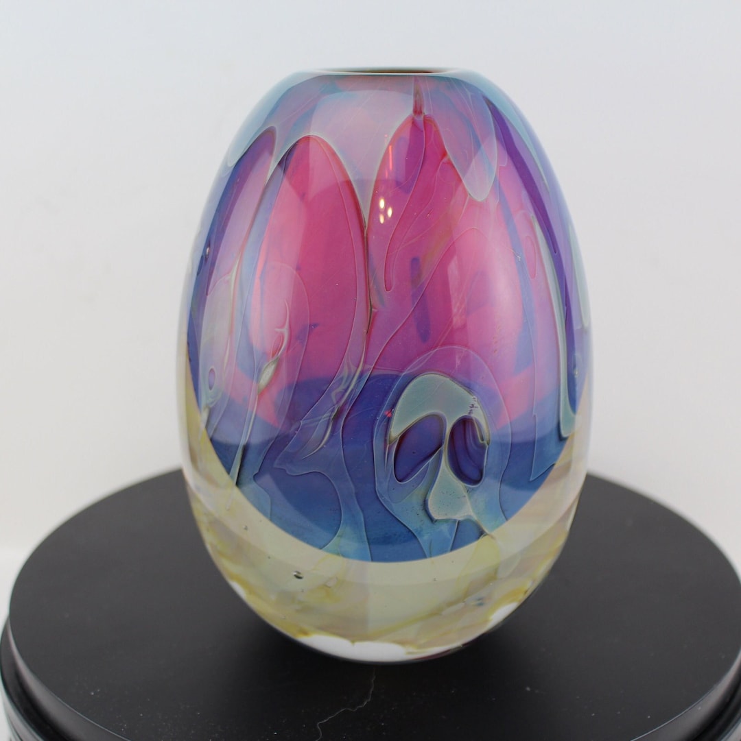 Art Glass Vase/paperweight Chris Heilman 1996 Silver Glass/fumeblown