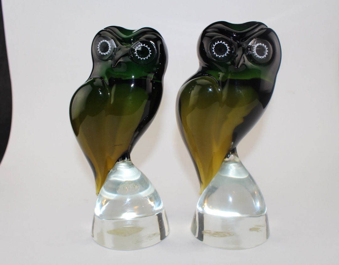ムラーノガラス ヴィンテージ フクロウ置物 ムラーノガラス