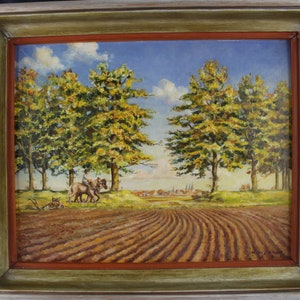 Oil Painting Landscape Hans G Maurer Germany 1945 Medium Framed and signed Wall decor
