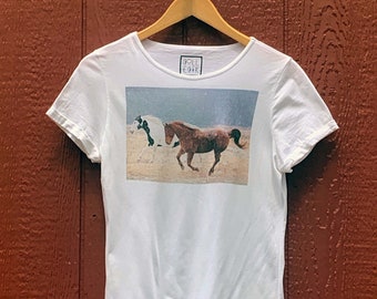 The "Wild & Free" Women's Supima Cotton Tee - Running Horses Photograph