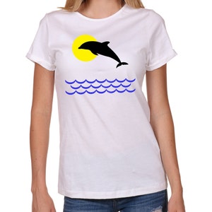 Dolphin graphic, Dolphin Lovers T shirt, Womens T shirt, Ladies Shirts,