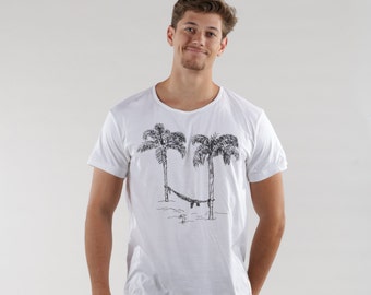 Clearance! - Hammock Mens White Graphic T shirt