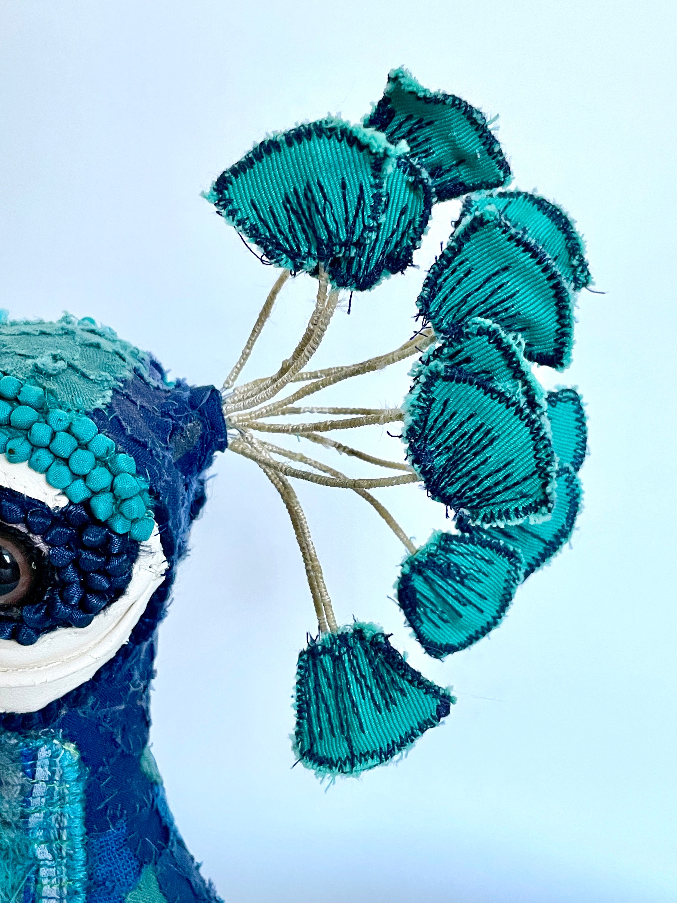 PEACOCK Bird Fabric Soft Sculpture 21