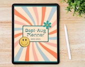 Groovy 12 Month Digital Planner 2022-2023, Digital Planner IPad, Goodnotes, Goodnotes Download File