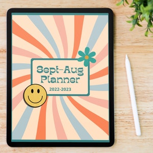 Groovy 12 Month Digital Planner 2022-2023, Digital Planner IPad, Goodnotes, Goodnotes Download File