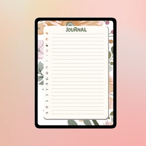 Wellness Journal & Weekly Planner - Digital iPad DOWNLOAD only Minimalist Fall Flowers