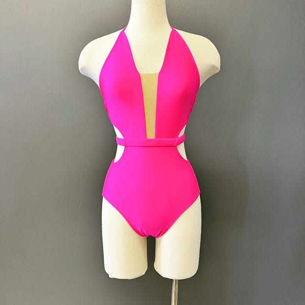 Deep V with mesh Dance Leotard