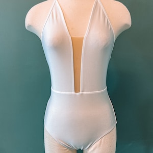 Deep V Halter with open back Dance Leo