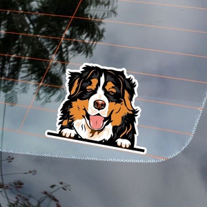 Bernese Mountain Car Decal / Peeking Smiling Dog Vinyl Waterproof Car Sticker / Bernese Bumper Window Laptop Bottle Removable Outdoor