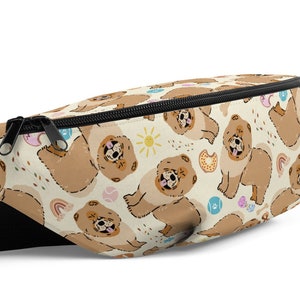 Chow Chow Walking Bag / Red Cartoon Dog Fanny Pack / Waist Belt Bag / Treats Hip Bag / Crossbody Bag / Chow Chow Accessory Gift