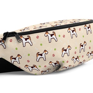 Wire Fox Terrier Walking Bag / Dog Fanny Pack / Summer Pattern Waist Belt Bag / Treats Hip Bag / Crossbody Bag / Fox Terrier Accessory Gift