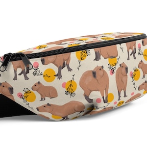 Capybara Walking Bag / Cartoon Capybaras Fanny Pack / Cute Animal Waist Belt Bag / Treats Hip Bag / Crossbody Bag / Capybaras Accessory Gift