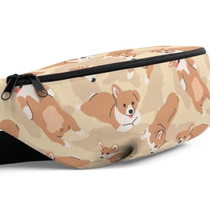  Funny Dog Fanny Pack for Women Waist Hip Bum Bag with  Adjustable Belt Waterproof Crossbody Bag for Gym Running Travel