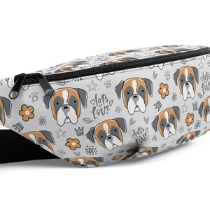 Boxer Walking Bag / Boxer Head Face Fanny Pack / Dog Treat Fanny Pack / Waist Belt Belly Bum Bag / Hip Bag / Crossbody Bag / Accessory Gift