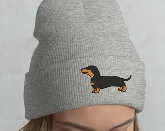 Cozy Dachshund Embroidered Beanie: Soft Acrylic Dog Lover  display picture 3