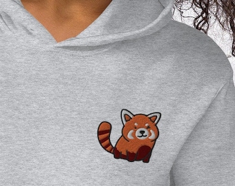 Red Panda Hoodie / Embroidered Cute Red Panda / Kawaii Cartoon Wild Animal / Gift Pets Dogs Lovers / Women Men Hoodie