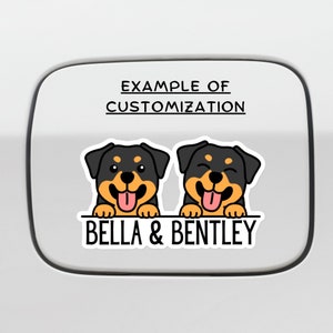 Custom Two Rottweiler Car Decal Sticker / Peeking Rotties Dog Paws Up Vinyl Bumper Window / Kawaii Puppies Waterproof Removable Outdoor