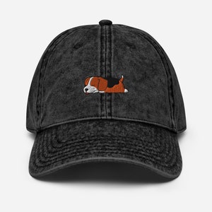 Beagle Dad Hat / Beagle Vintage Style Baseball Cap / Beagle Cap Hat / Beagle Lover Gift / Embroidery Kawaii Dog / Puppy Sleeping Mama Mom