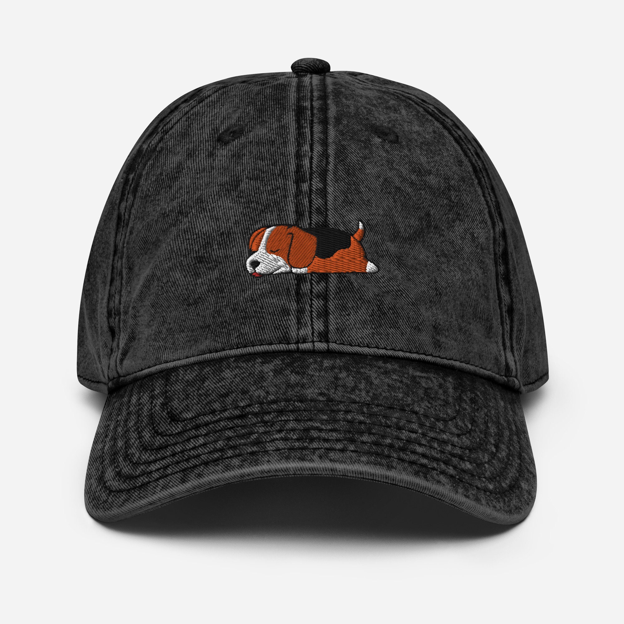 Beagle Dad Hat / Beagle Vintage Style Baseball Cap / Beagle Cap Hat / Beagle Lover Gift / Embroidery Kawaii Dog / Puppy Sleeping Mama Mom