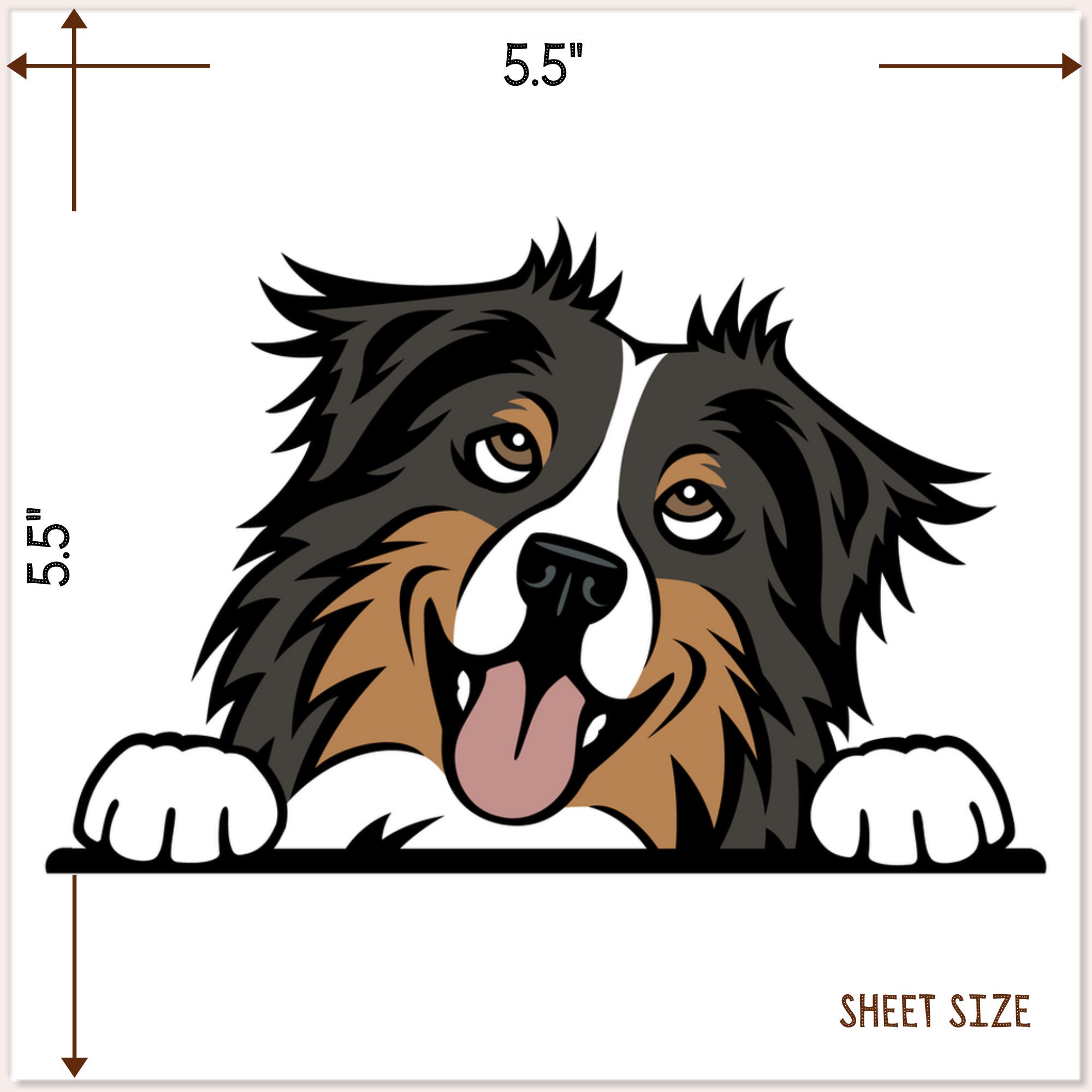 Black Tri Australian Shepherd Car Sticker Decal / Cartoon Etsy